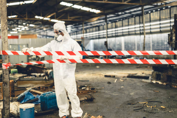 Professional Biohazard Cleanup technician working in Danbury, TX